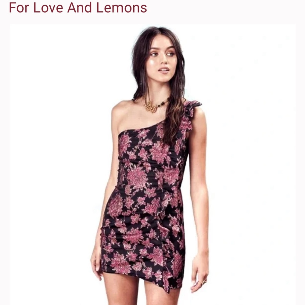For Love and Lemons One Shoulder Mini Dress